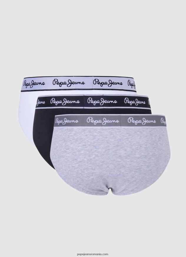 Pachet 3 slip elastic din bumbac bărbați Pepe Jeans marnă cenușie 6Z0R461157