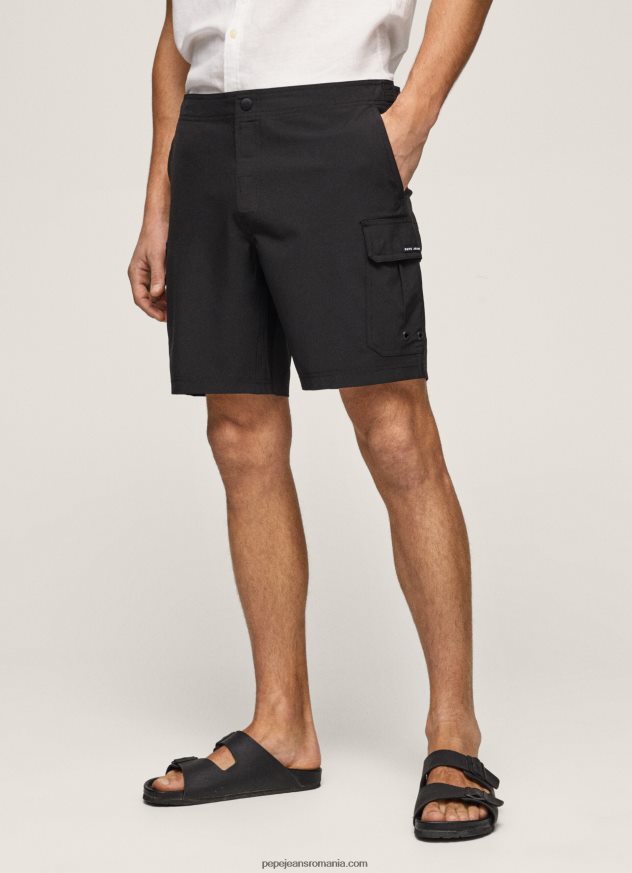 Pachet de 2 boxeri din bumbac elastic bărbați Pepe Jeans negru 6Z0R461143