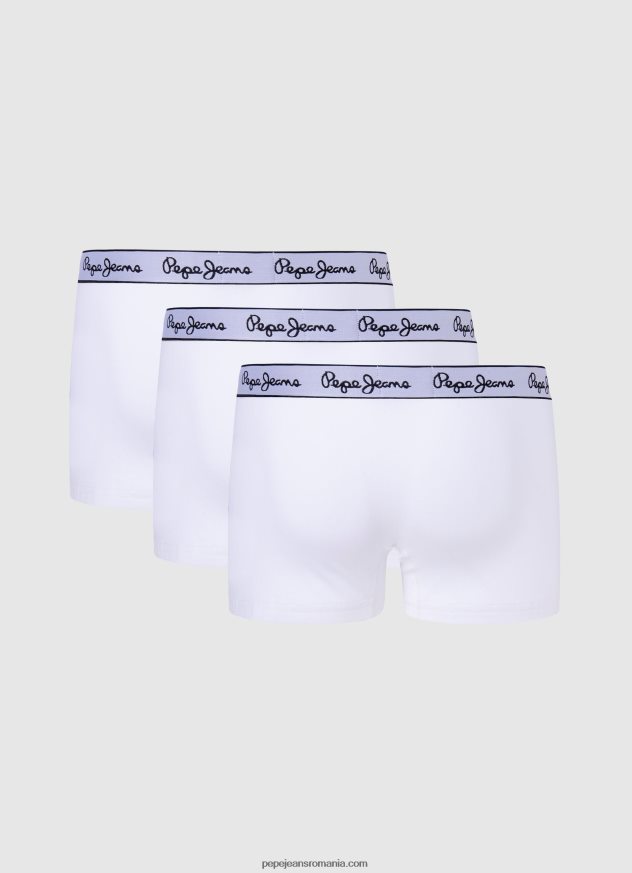 Pachet de 3 boxeri din bumbac elastic bărbați Pepe Jeans alb 6Z0R461159