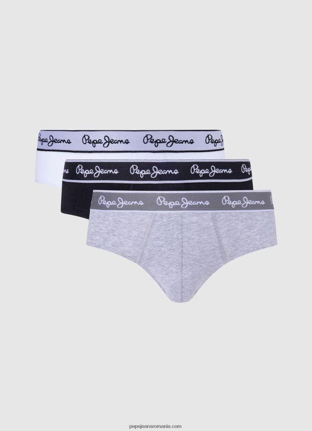 Pachet de 3 boxeri din bumbac elastic bărbați Pepe Jeans marnă cenușie 6Z0R461160