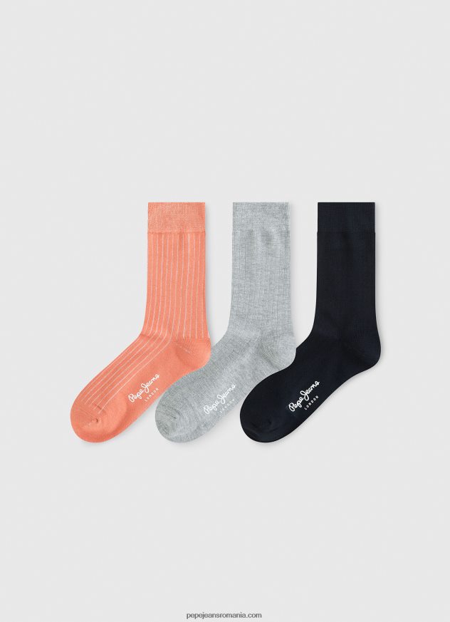 Pachet de 3 șosete lungi bărbați Pepe Jeans lemn de cedru 6Z0R461165