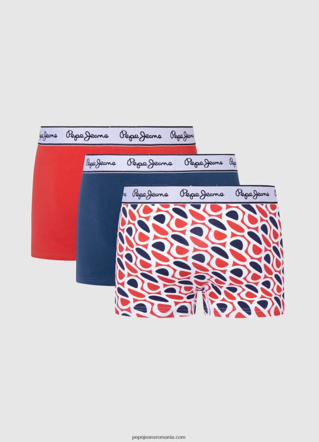 p print tk pachet de 3 boxeri bărbați Pepe Jeans studio roșu 6Z0R461154