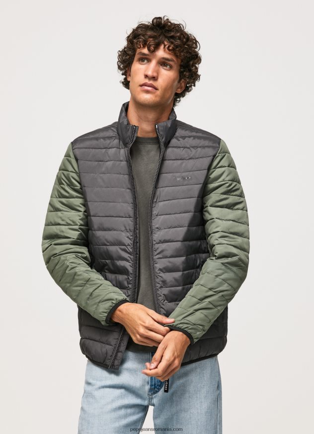 jachetă căptușită bărbați Pepe Jeans negru spalat 6Z0R46837