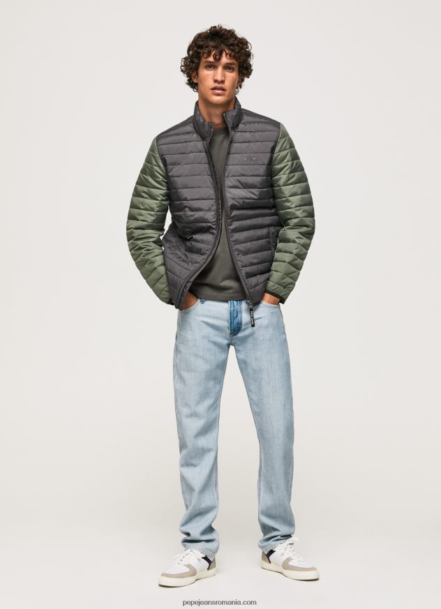 jachetă căptușită bărbați Pepe Jeans negru spalat 6Z0R46837