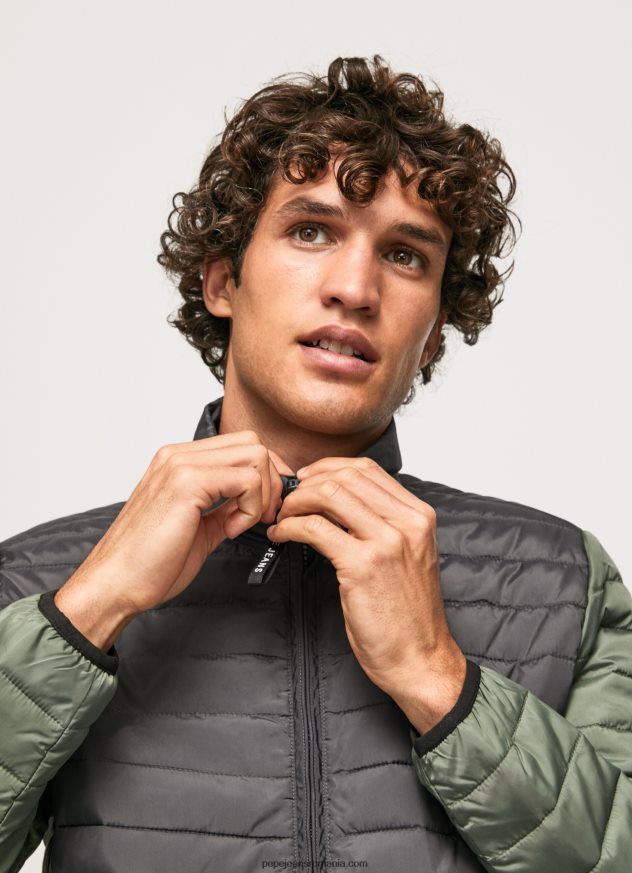 jachetă căptușită bărbați Pepe Jeans negru spalat 6Z0R46837