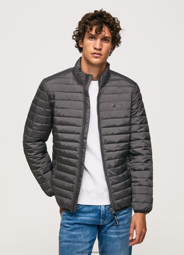 jachetă căptușită bărbați Pepe Jeans negru spalat 6Z0R46839