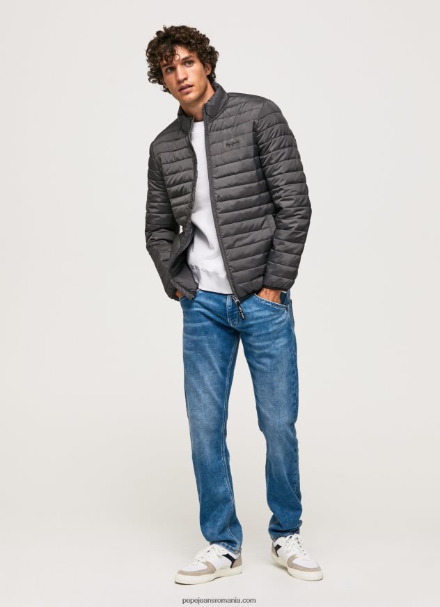 jachetă căptușită bărbați Pepe Jeans negru spalat 6Z0R46839