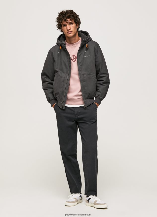 jachetă cu căptușeală fleece bărbați Pepe Jeans negru spalat 6Z0R46836