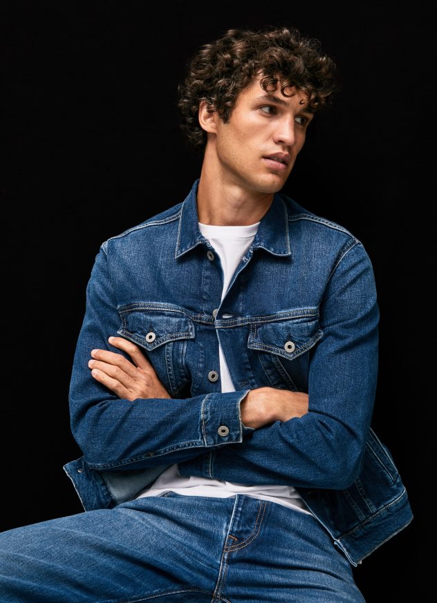 jachetă de denim cu potrivire obișnuită bărbați Pepe Jeans denim 6Z0R46823
