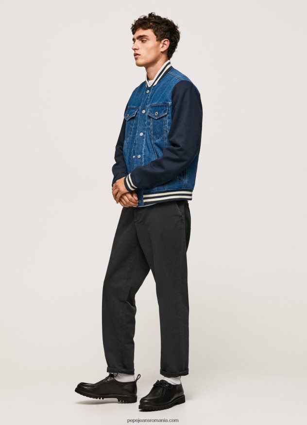 jachetă din stofă combinată bărbați Pepe Jeans denim 6Z0R46846