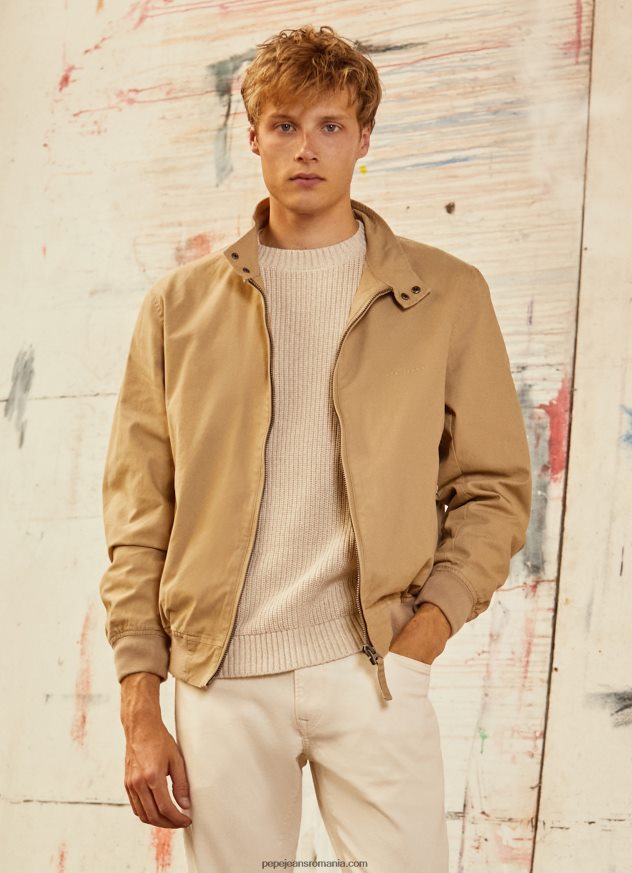jachetă harrington din bumbac bărbați Pepe Jeans cămilă 6Z0R46830