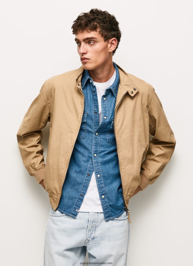 jachetă harrington din bumbac bărbați Pepe Jeans cămilă 6Z0R46830