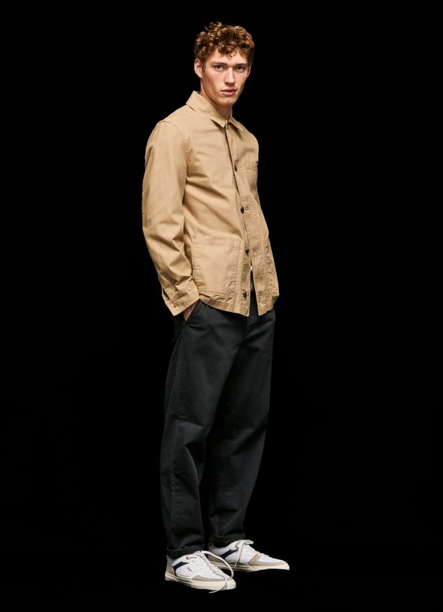 jachetă utilitare din pânză bărbați Pepe Jeans cămilă 6Z0R46827