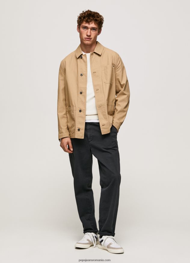 jachetă utilitare din pânză bărbați Pepe Jeans cămilă 6Z0R46827