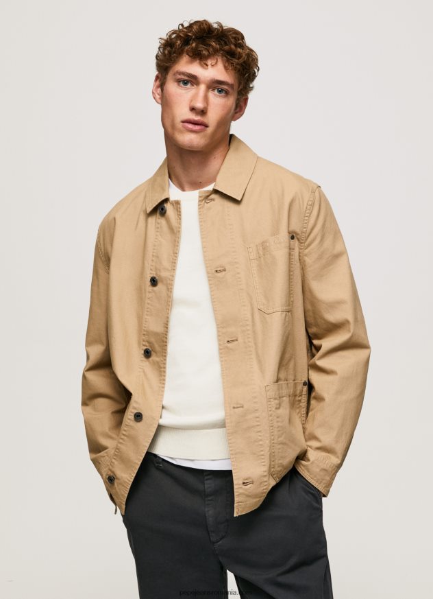 jachetă utilitare din pânză bărbați Pepe Jeans cămilă 6Z0R46827