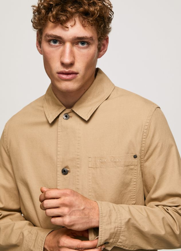 jachetă utilitare din pânză bărbați Pepe Jeans cămilă 6Z0R46827