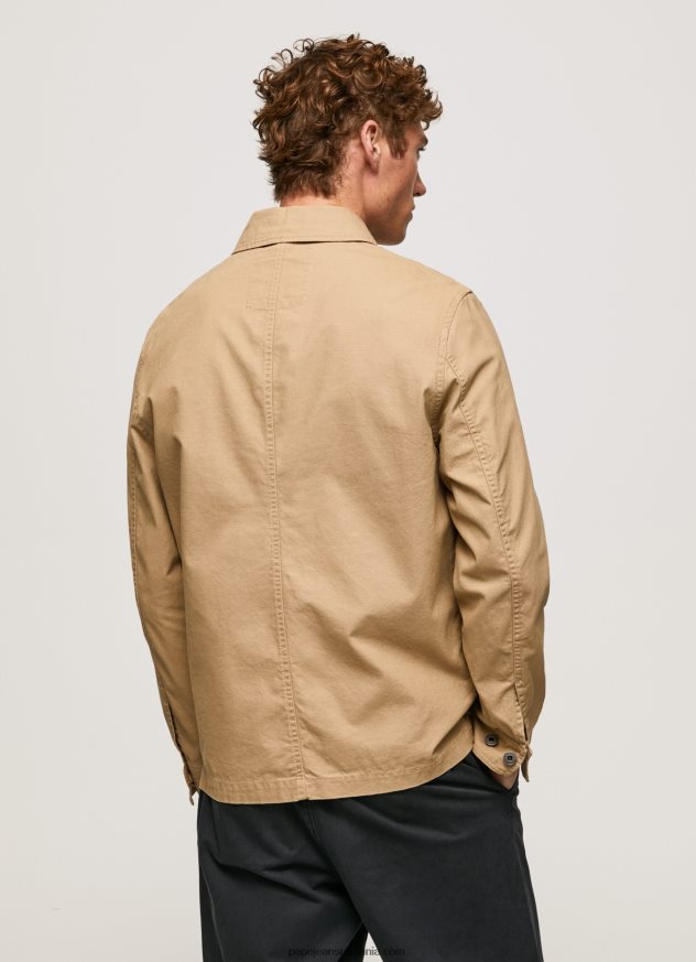 jachetă utilitare din pânză bărbați Pepe Jeans cămilă 6Z0R46827