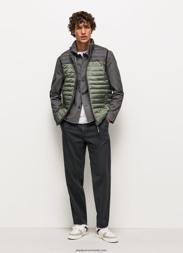 vestă căptușită cu blocuri de culoare bărbați Pepe Jeans negru spalat 6Z0R46840