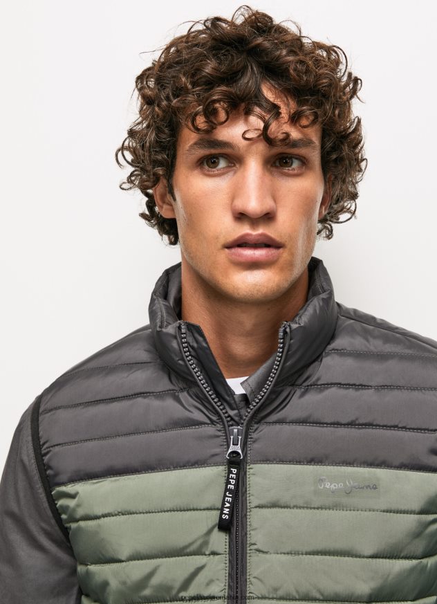 vestă căptușită cu blocuri de culoare bărbați Pepe Jeans negru spalat 6Z0R46840