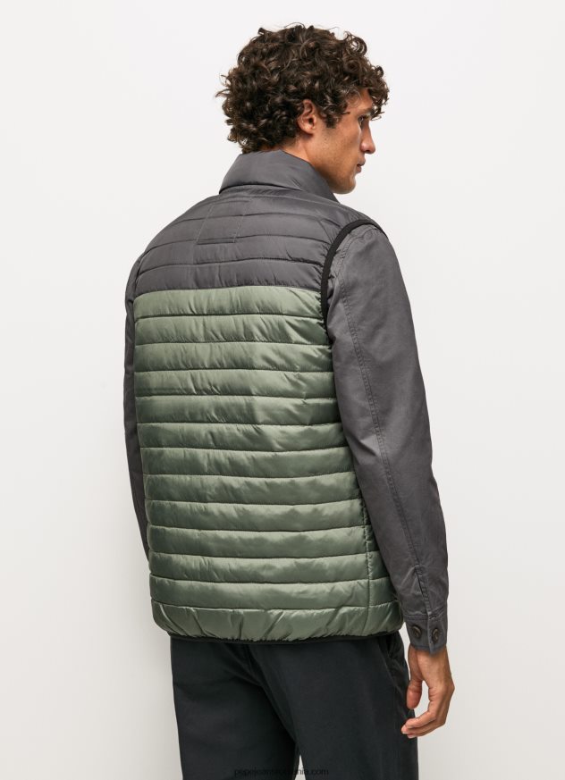 vestă căptușită cu blocuri de culoare bărbați Pepe Jeans negru spalat 6Z0R46840