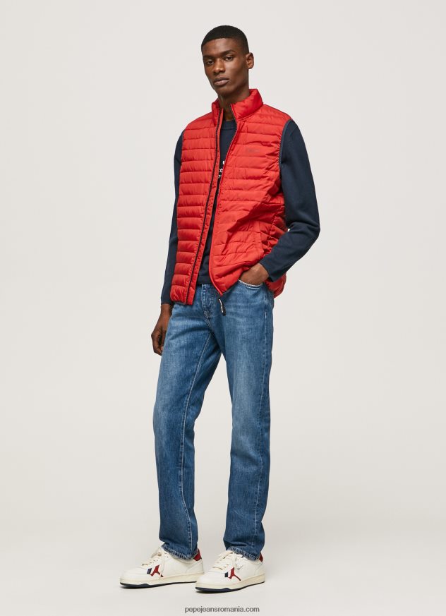 vestă căptușită cu fermoar bărbați Pepe Jeans studio roșu 6Z0R46843