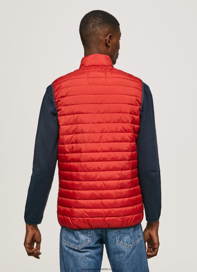 vestă căptușită cu fermoar bărbați Pepe Jeans studio roșu 6Z0R46843