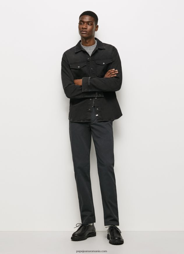 pantaloni charly chino bărbați Pepe Jeans negru 6Z0R461107