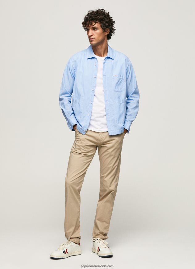 pantaloni chino charly slim fit bărbați Pepe Jeans malţ 6Z0R461119