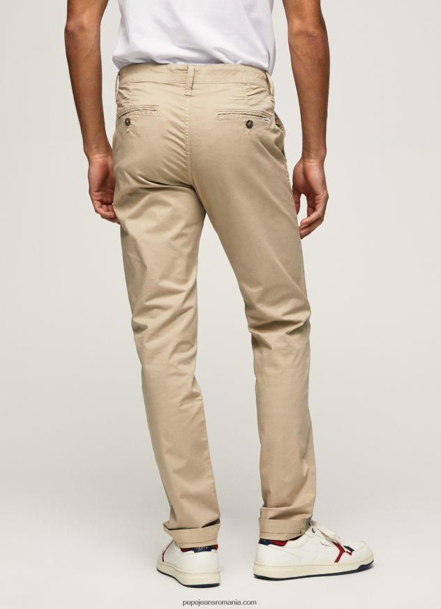 pantaloni chino charly slim fit bărbați Pepe Jeans malţ 6Z0R461119