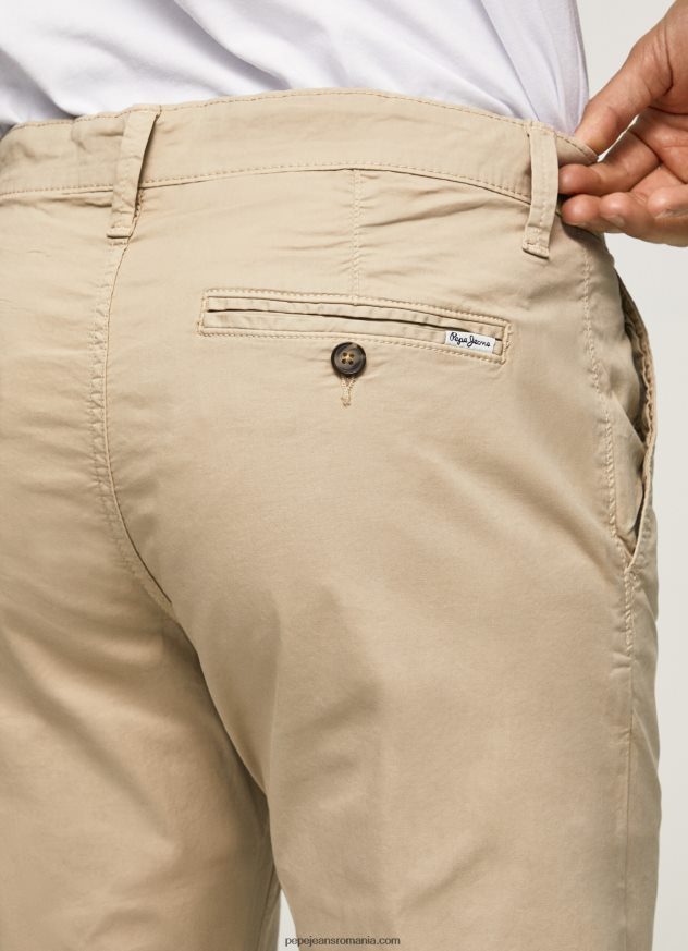 pantaloni chino charly slim fit bărbați Pepe Jeans malţ 6Z0R461119