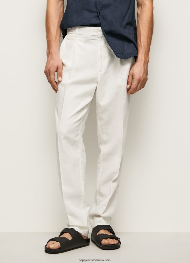 pantaloni chino relaxed fit bărbați Pepe Jeans fildeş 6Z0R461102