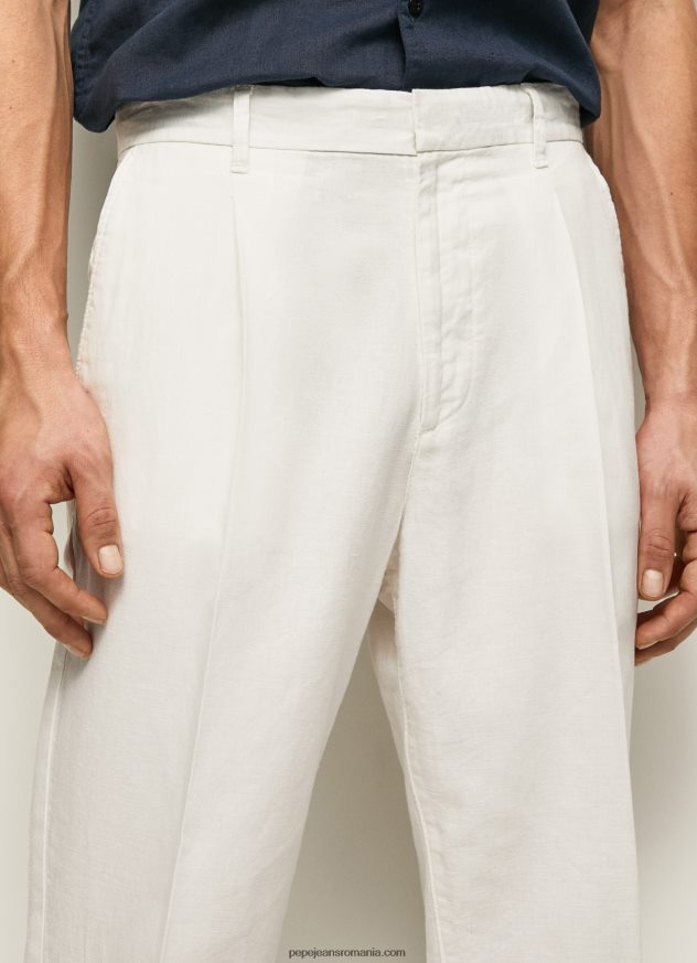 pantaloni chino relaxed fit bărbați Pepe Jeans fildeş 6Z0R461102