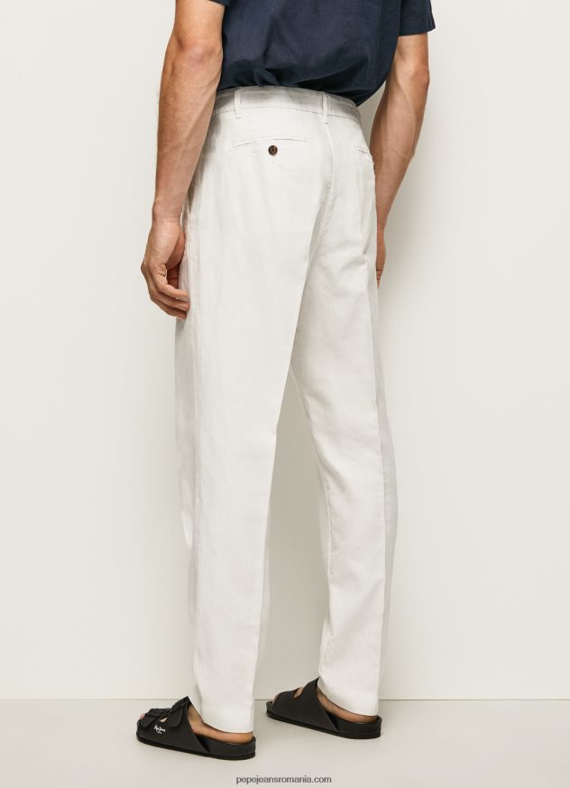 pantaloni chino relaxed fit bărbați Pepe Jeans fildeş 6Z0R461102