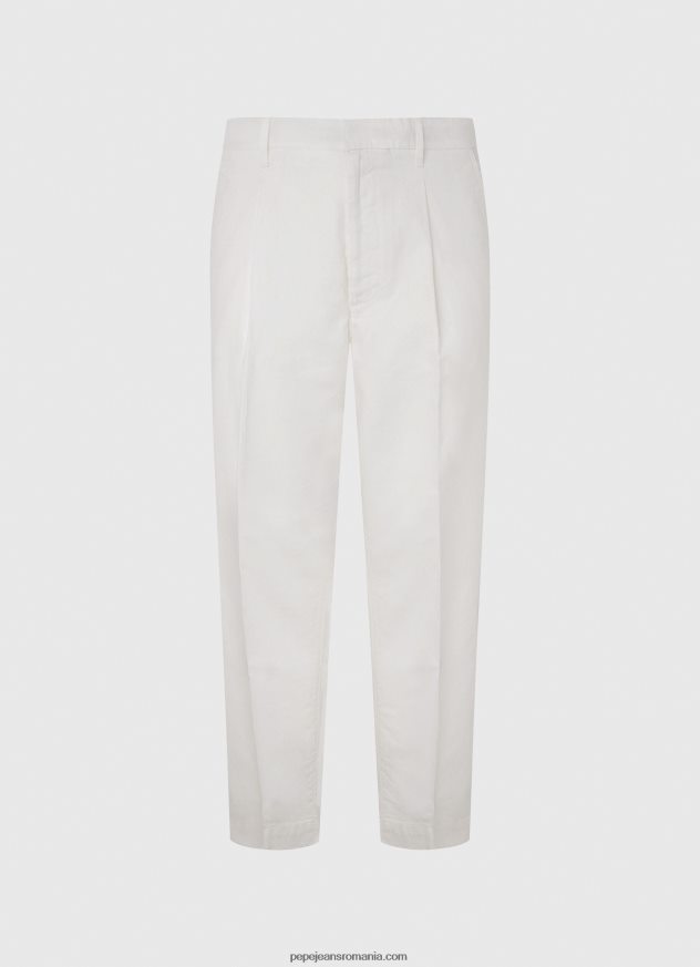 pantaloni chino relaxed fit bărbați Pepe Jeans fildeş 6Z0R461102