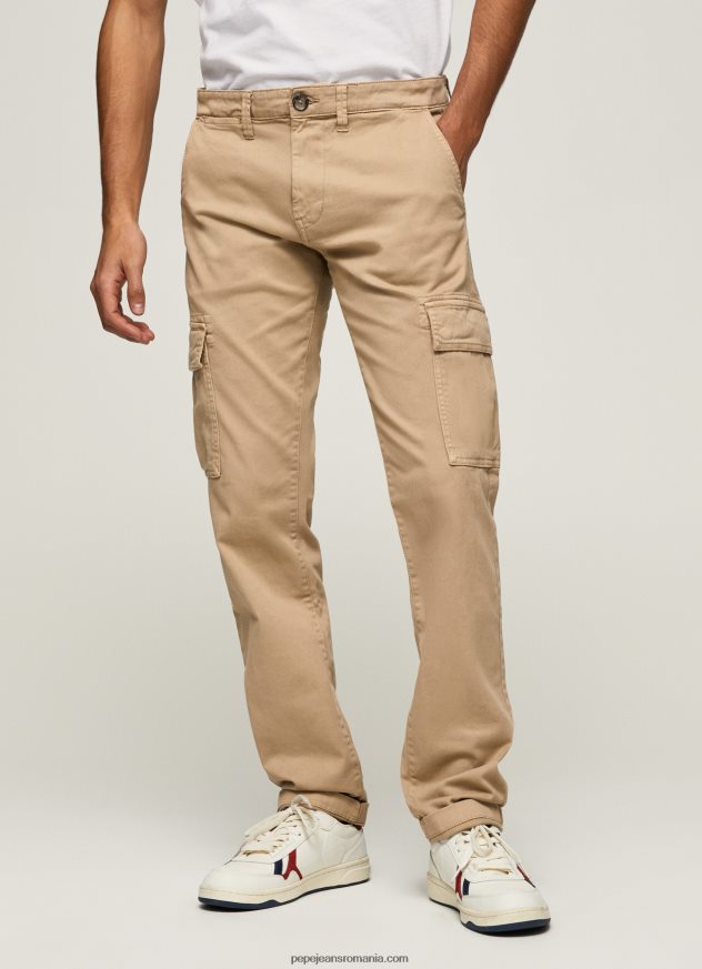 pantaloni chino sean regular fit bărbați Pepe Jeans cămilă 6Z0R461127