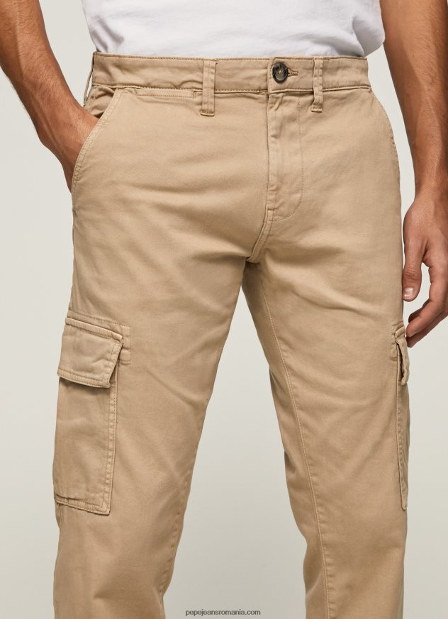 pantaloni chino sean regular fit bărbați Pepe Jeans cămilă 6Z0R461127