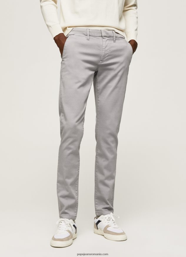 pantaloni chino slim james bărbați Pepe Jeans argent 6Z0R461110