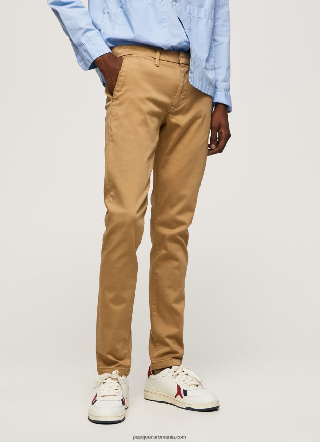pantaloni chino slim james bărbați Pepe Jeans cămilă 6Z0R461098
