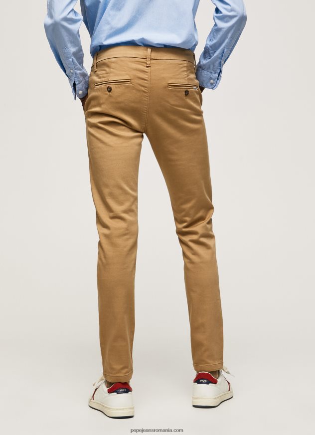 pantaloni chino slim james bărbați Pepe Jeans cămilă 6Z0R461098