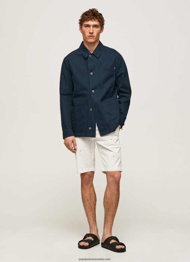 pantaloni scurți chino cu imprimeu mc queen bărbați Pepe Jeans alb 6Z0R461116