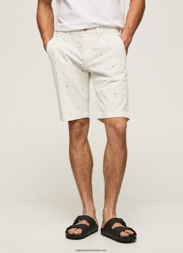 pantaloni scurți chino cu imprimeu mc queen bărbați Pepe Jeans alb 6Z0R461116