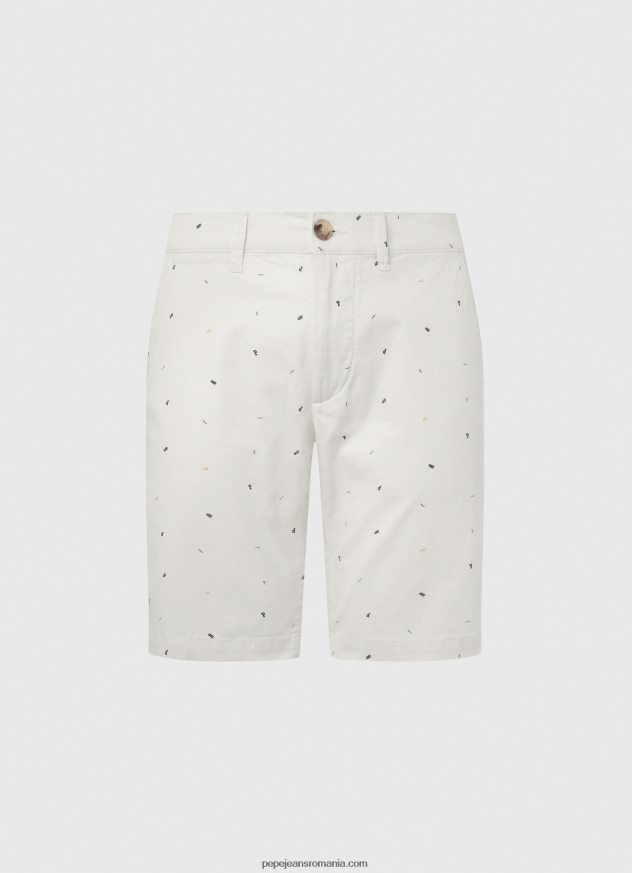 pantaloni scurți chino cu imprimeu mc queen bărbați Pepe Jeans alb 6Z0R461116