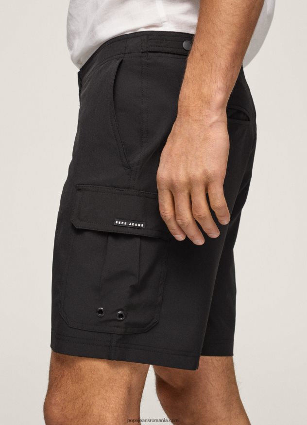 pantaloni scurți de baie fergus cargo bărbați Pepe Jeans negru 6Z0R461142