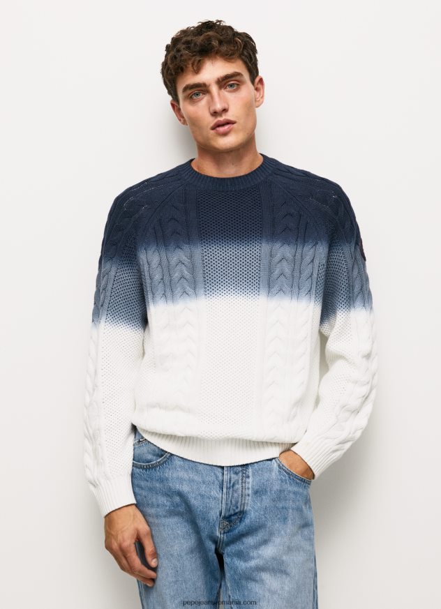 Tricou tricot cablu perseo bărbați Pepe Jeans alb 6Z0R46851