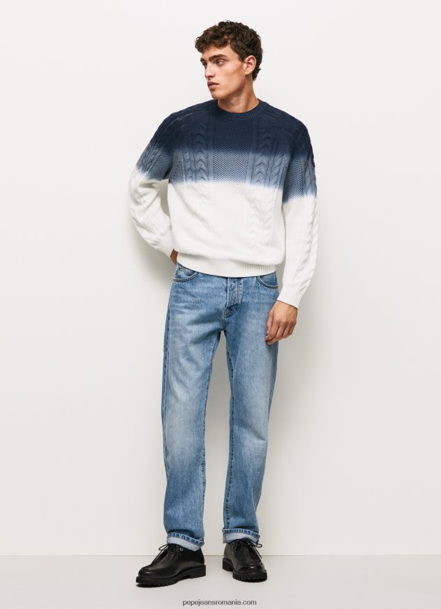 Tricou tricot cablu perseo bărbați Pepe Jeans alb 6Z0R46851