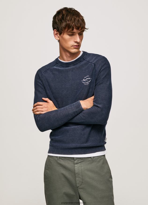 alege tricoul cu guler rotunjit bărbați Pepe Jeans indigo 6Z0R46858