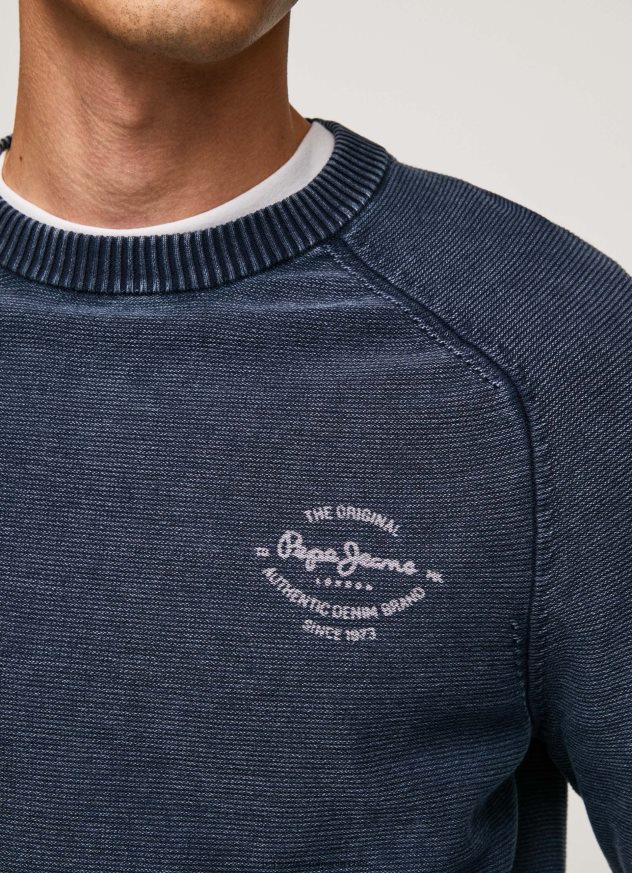 alege tricoul cu guler rotunjit bărbați Pepe Jeans indigo 6Z0R46858