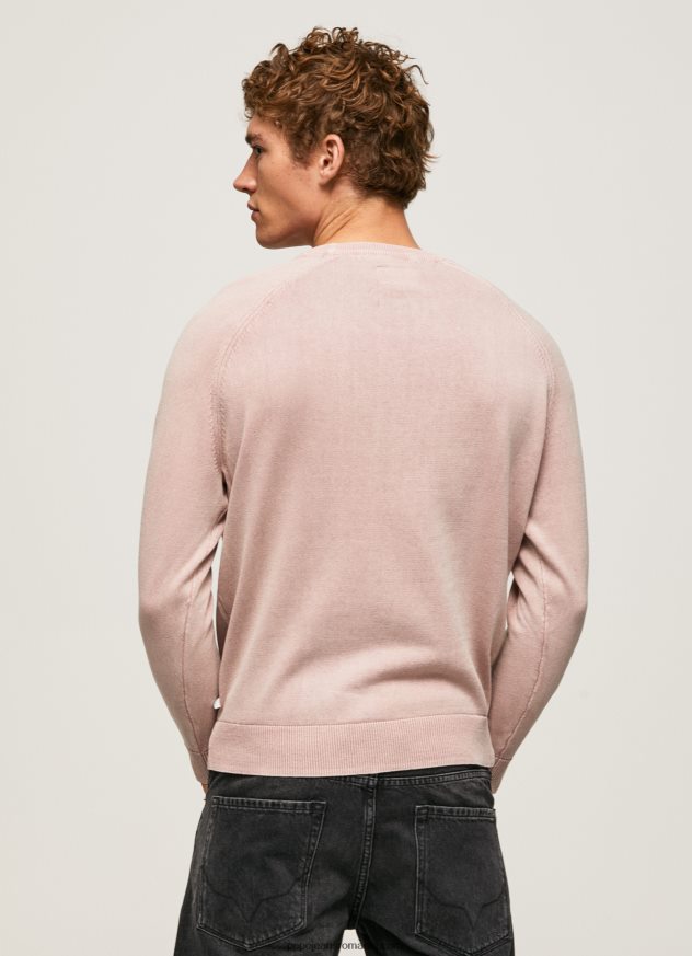 jerseu de bumbac cu guler rotund bărbați Pepe Jeans înălbitor roz 6Z0R46863