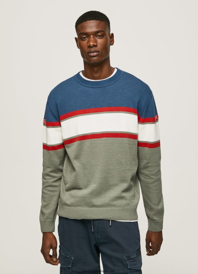 jerseu de bumbac cu imprimeu dungi bărbați Pepe Jeans turnare 6Z0R46849