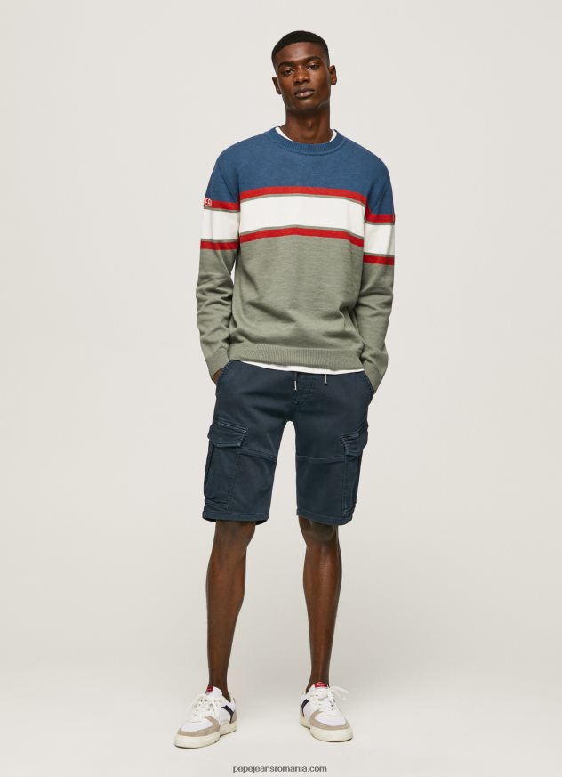 jerseu de bumbac cu imprimeu dungi bărbați Pepe Jeans turnare 6Z0R46849